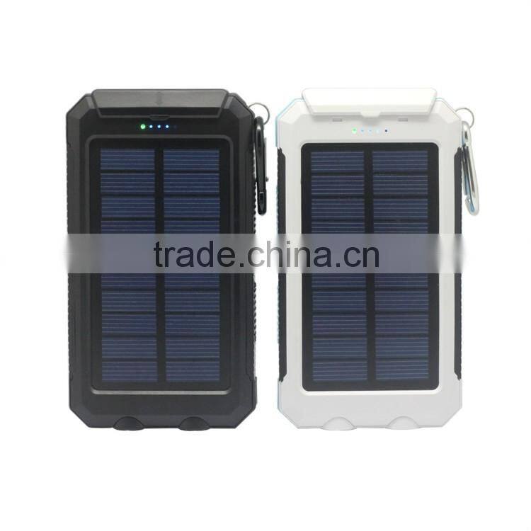 8000mAh solar powerbank with dual LED torches