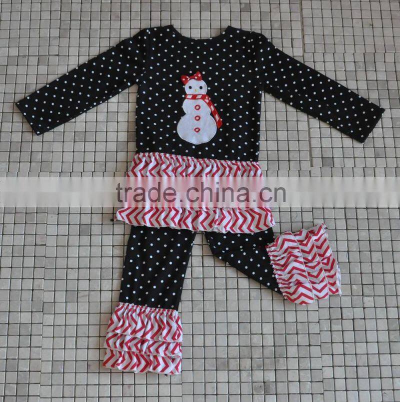 Wholesale childrens boutique clothing turkey embroidery ruffle baby girls thanksgiving outfits