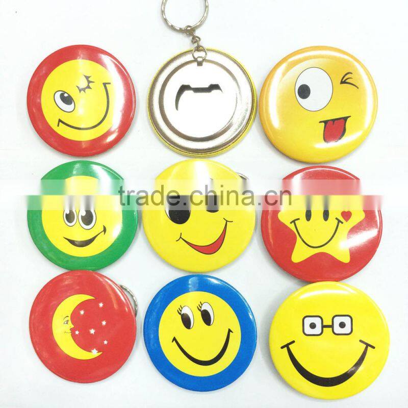 Badge bottle opener keychain