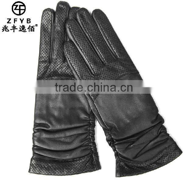 ladies hand car driving 30cm long winter warm leather gloves in europe