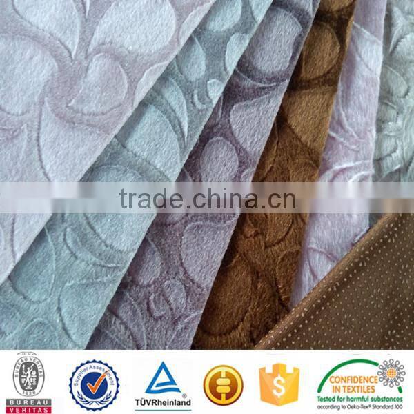 Shinning Emboss Anti Slip brushed Velboa Fabrics for sofa cover