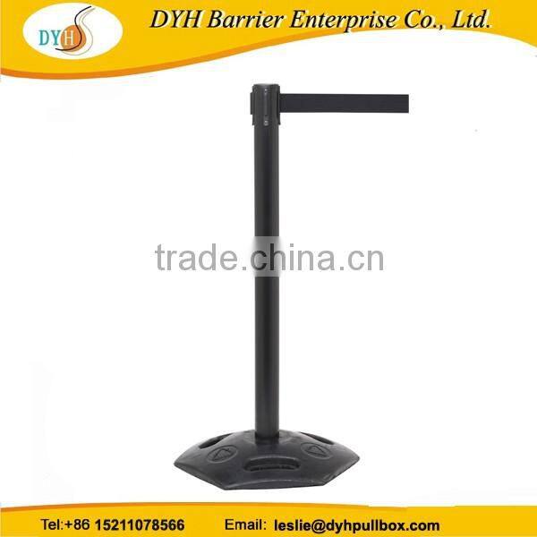 Factory queue system pole retractable stanchion with belt Rubber safety barrier