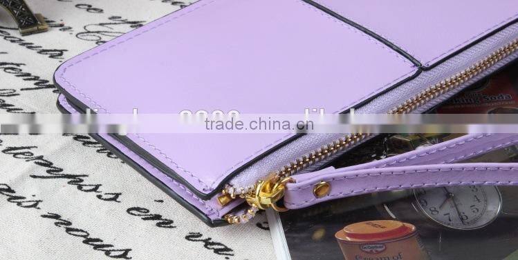 2016 New design wallet purple Leather Wallet lady's long wallet