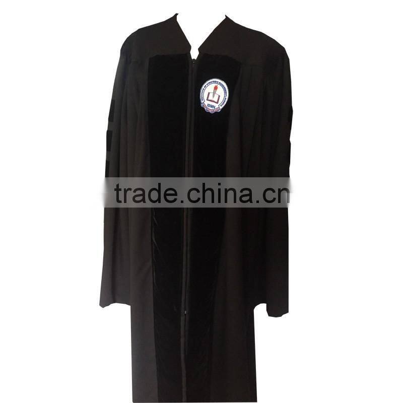 Doctoral Graduation Gown With Black velvet Matte