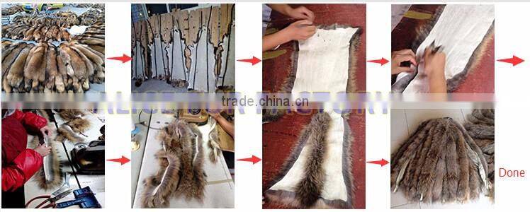 Fluffy Raccoon Fur hood trim