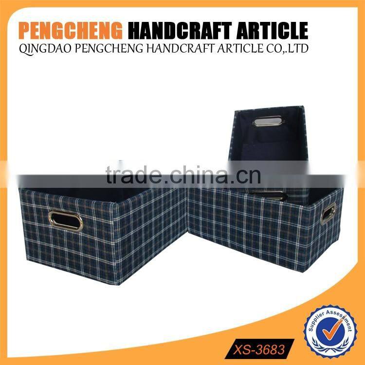 Hot sale portable stripe line polyester storage box with handle