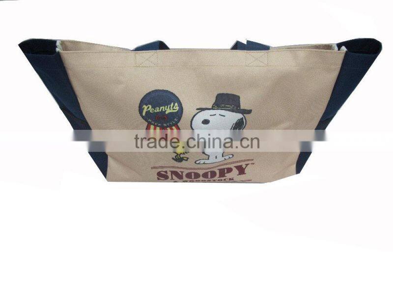 wholesale cartoon snoopy tote bag,cheap lovely handbag/totebag;Hot sale popular snoopy design personalized tote bags