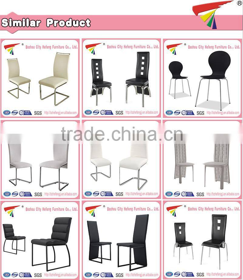 2016 hot sale chrome frame black upholstery fabric dining chair