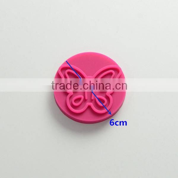 Hot selling food grade silicone cookie stamp with wooden handle