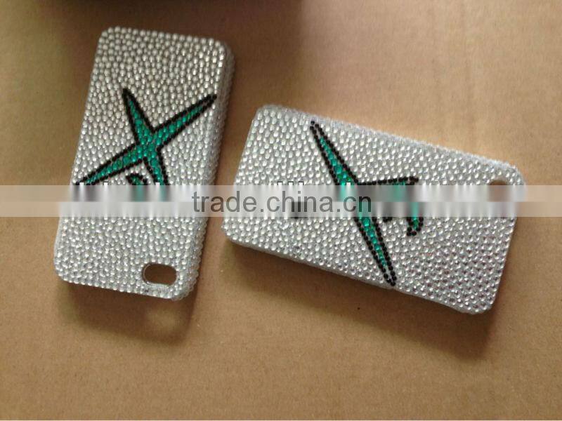 Silver Rhinestones Laid X Design Case Covers for iphone 4/4s