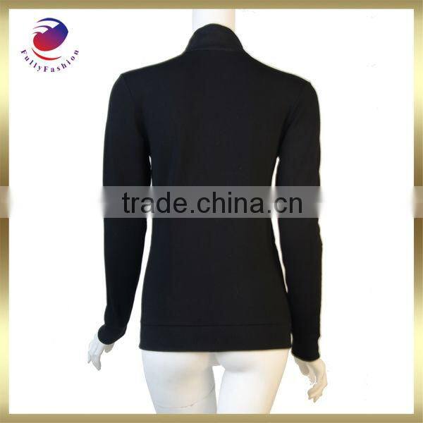 black hoodie ladies sport long sleeve causal fashion style