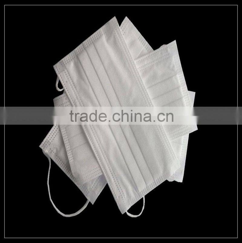 3ply white disposable non-woven medical/dental plastic face mask