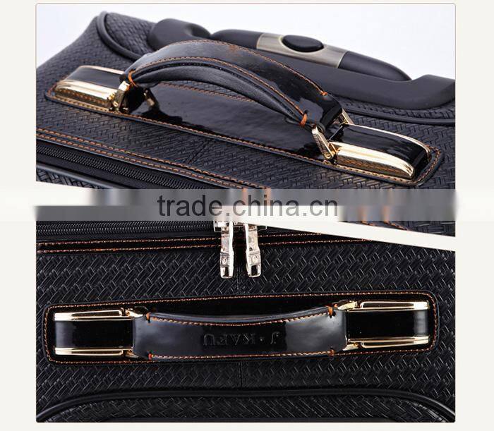 new products faddish design heavy-duty PU leather luggage trolley bag
