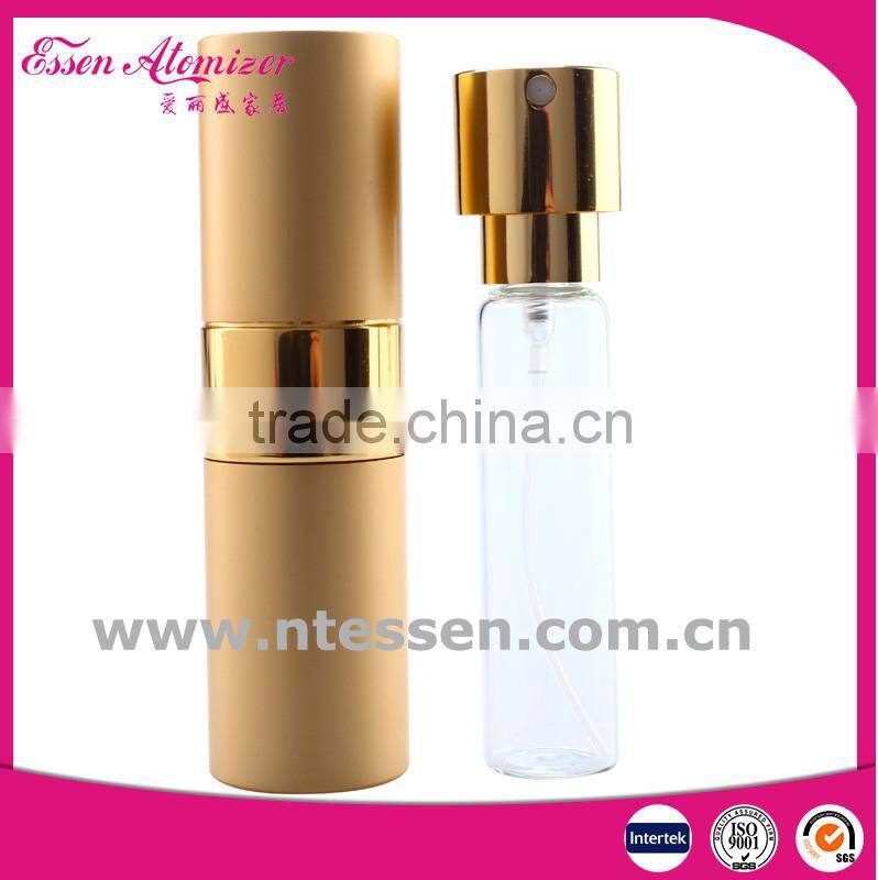 15ml Gold Aluminum Rotation Spray Perfume Bottle