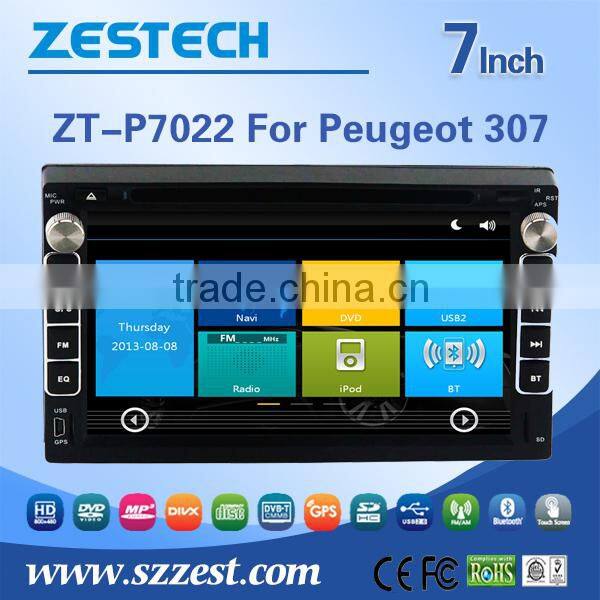3G Phone GPS DVD BT auto steering wheel for Peugeot 307 with Win CE 6.0 system 800MHz MCU