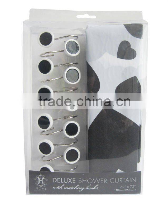 heart partten design peva shower curtain