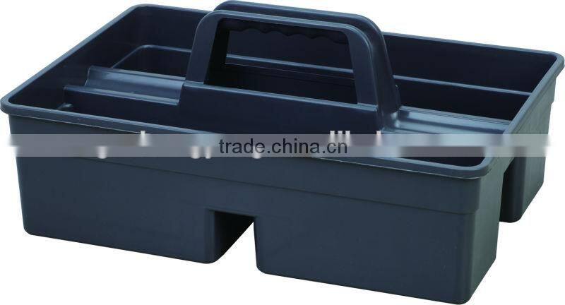 Plastic Color Handy Cleaning Basket with Bottle Holder/Tool Storage Equipment