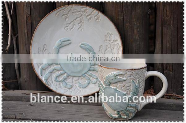 ceramic marine design candy bowl 3d crab shape