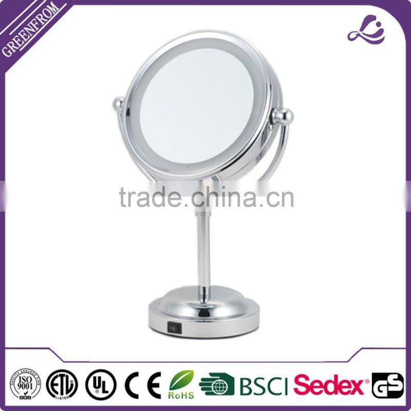 hot selling 6 inch lighted makeup table cosmetic vanity mirror with light for Christmas gift