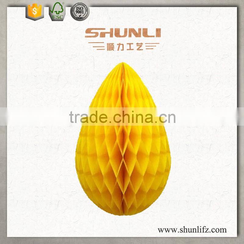 2016 Colorful Hanging Paper Egg Honeycomb for Easter Decorations