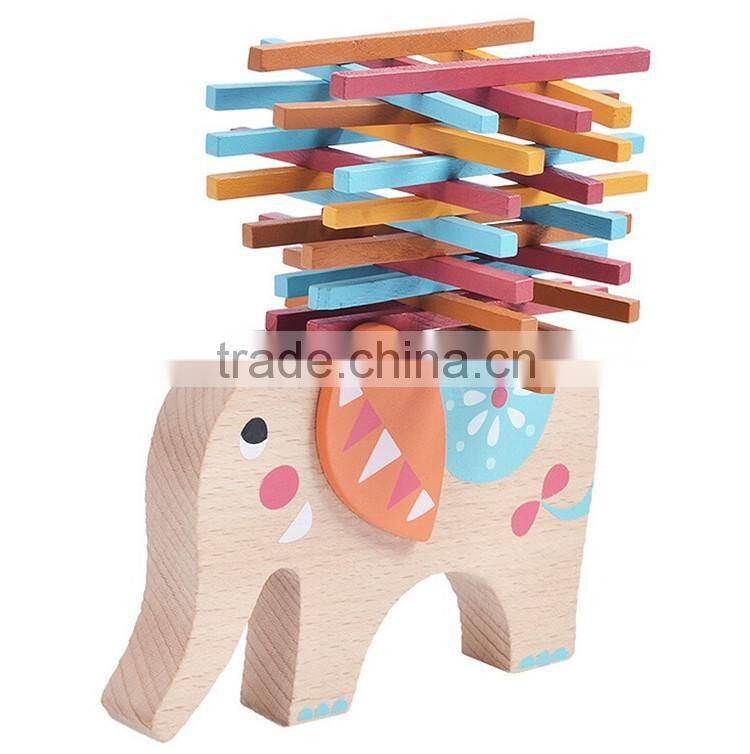 Educational animal shape wooden stacking sticks