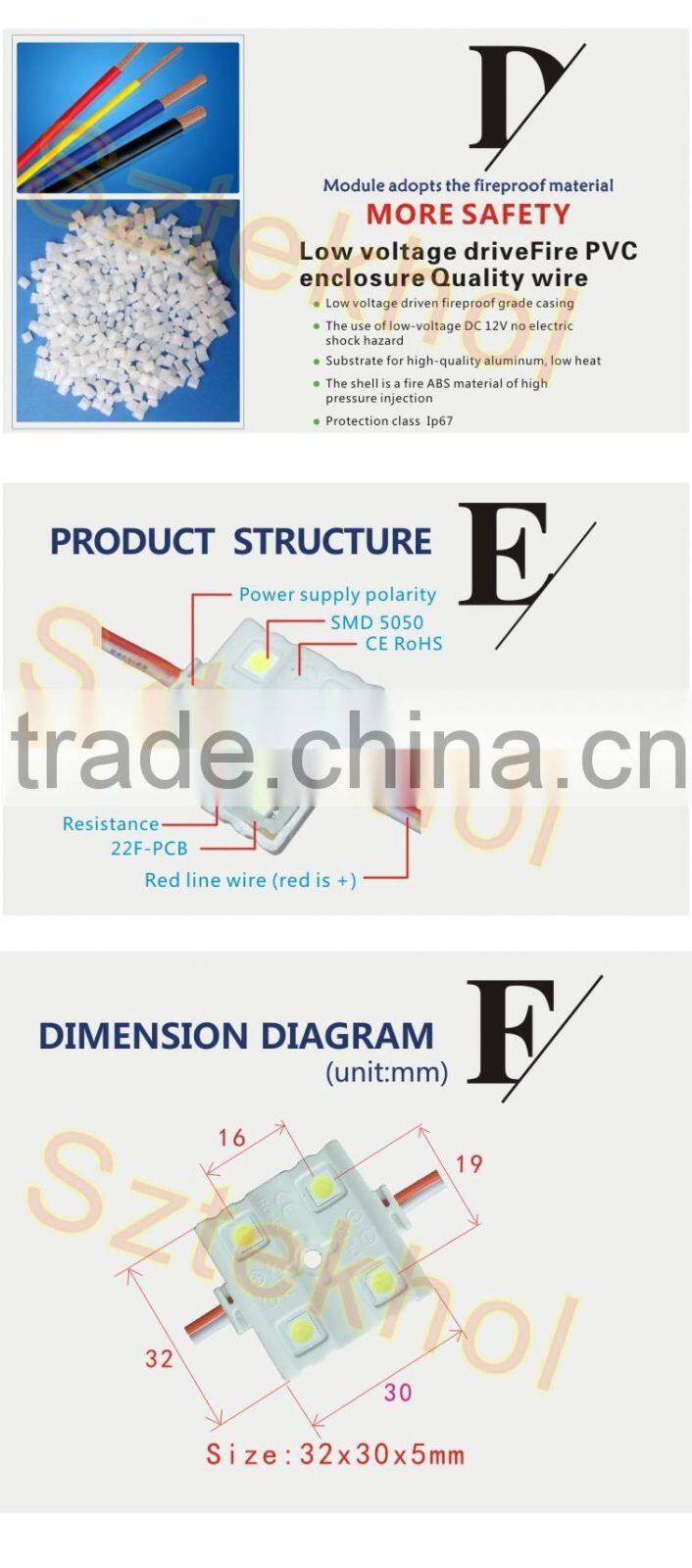 12v 4X 5050 led sign lighting module tekhol smd led pcb module