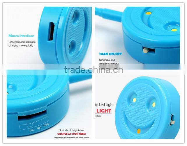 Extenal mini camera selfie flash led flash light mobile phone, Colorful flash led light