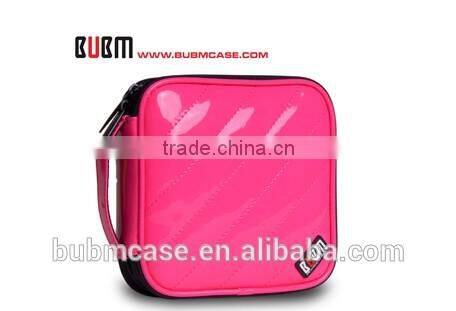 Fashion Rose Red 32 Capacity PU Leather Cover CD Case DVD Case Car Disc Case