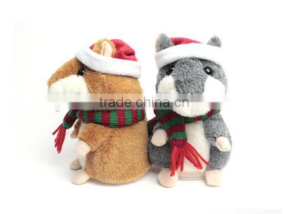 2015 Promotional products for kids talking repeat plush hamster,mini cute speaking recording hamster, repeat what you say