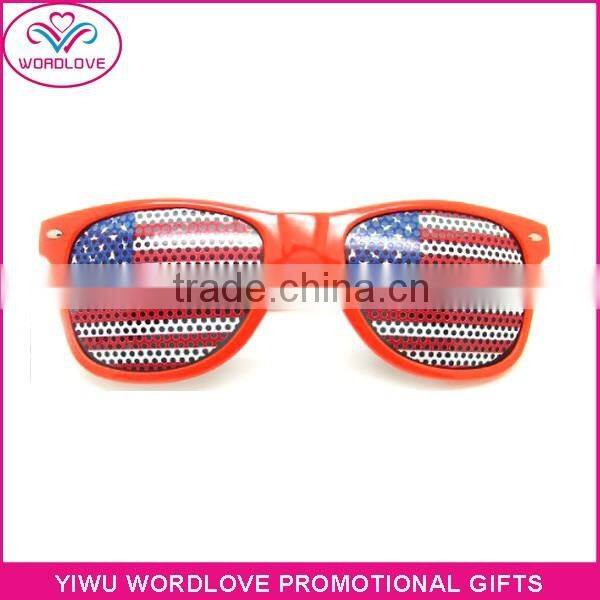 custom made eco-friendly plastic american flag sunglasses