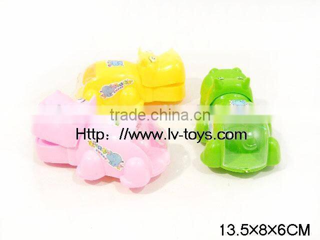 Funny pull line hippo with bell toy with candy
