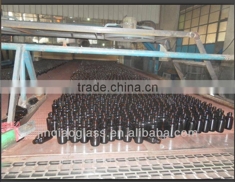 30ml amber glass dropper bottle with orifice reducer and plastic cap