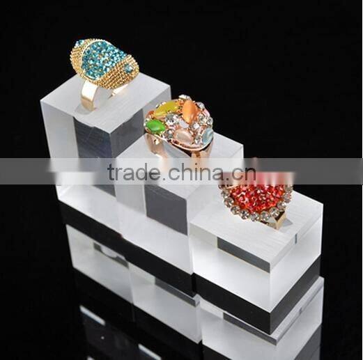 solid clear acrylic cube block