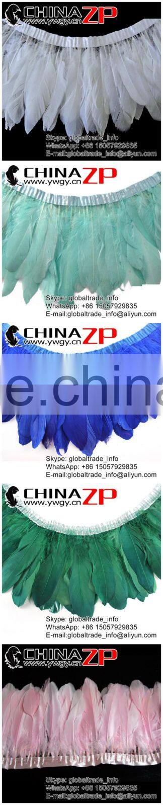ZPDECOR No.1Feather Supplier in China Goose Feather Size 15-20 cm Beige Feather Trimming Fringe