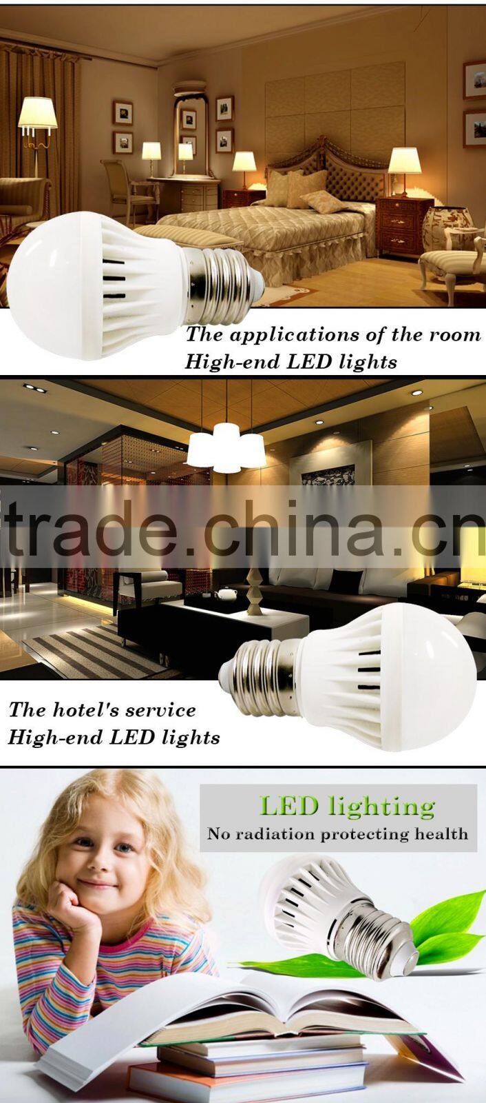 5w LED lamp bulb 7w plastic led bulb raw material with E27