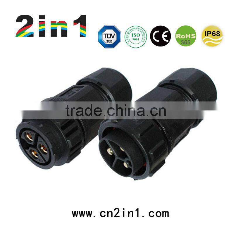 SK26-3P IP68 30A Nylon Solder Electric Cable Wire Waterproof Connector bayonet type