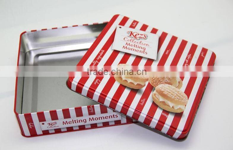 Square Cookie Tin Can Customized Design