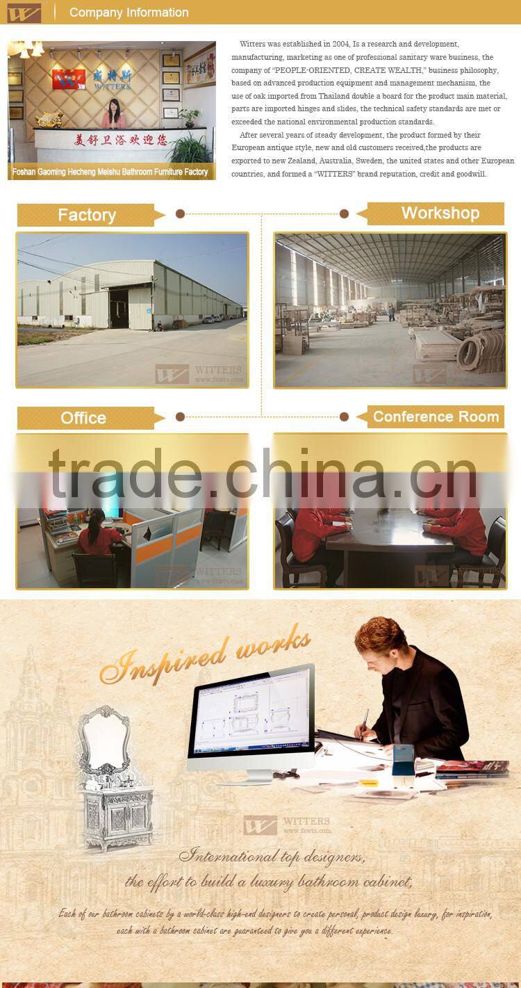 Royal gold bathroom vanity with soft close hinges WTS201