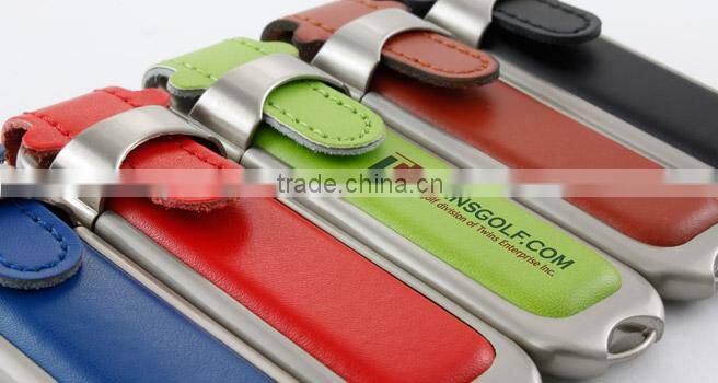 Elegant factory direct selling cross shape usb flash drive Brand Custom Leather Can be printed logo