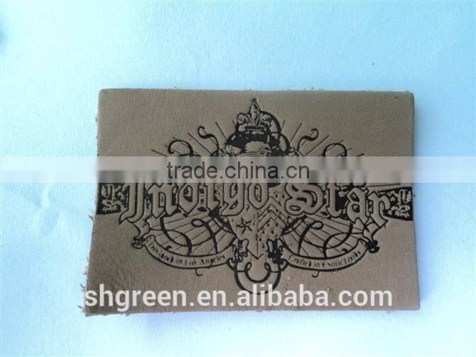 High elastic cowhide leather label