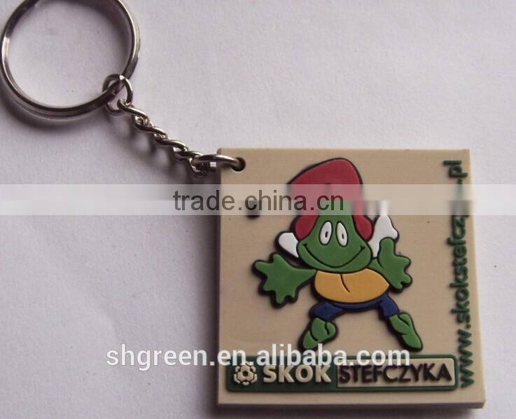 Lovely heart logo 2D rubber keychain