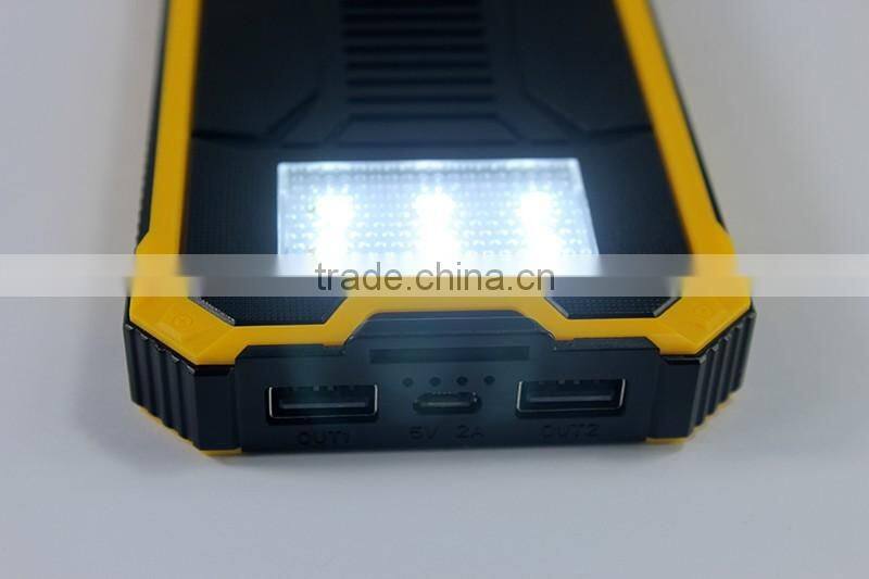 Hot selling waterproof portable 10000mah solar power bank