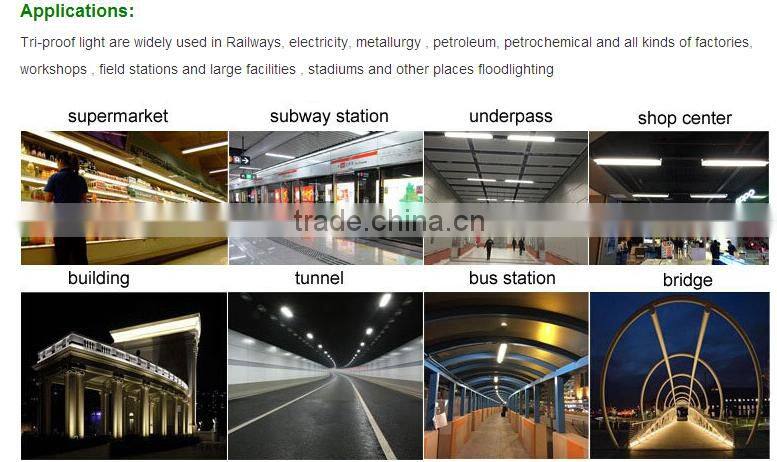Office LED Lighting 4ft tri-proof T8 twins Fluorescent Batten Fitting