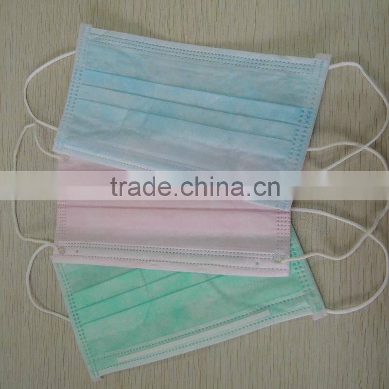 Classic tie-on three layers non woven disposable face mask