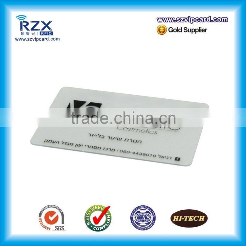 cr80 clear PVC transparent card