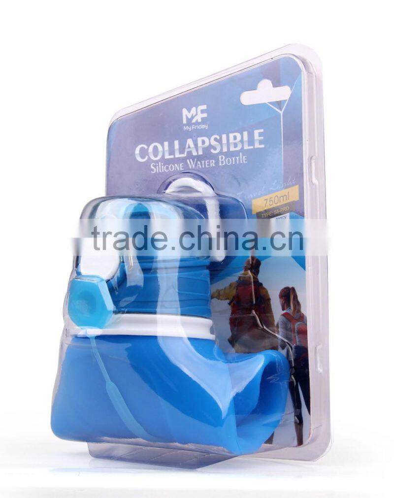 750ml Collapsible Silicone Water Bottle with air valve