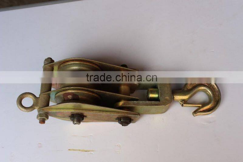 1Ton hoisting tackle and rope pulley block with aluminous alloy and nylon sheave