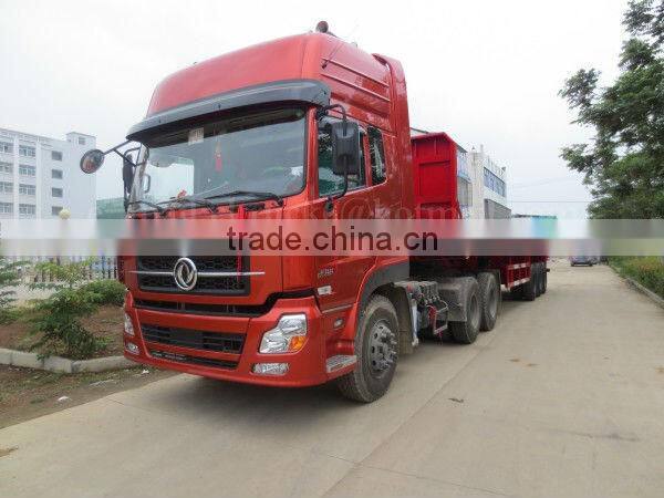 3 Axles Heavy Duty Flatbed Semi Trailer 50Ton with Front Sideboard