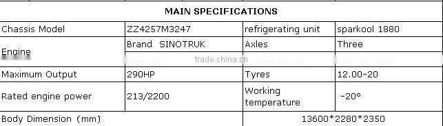 three axles semi-trailer refrigerator truck