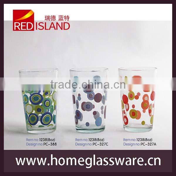 8oz silk screen printing water glass cup